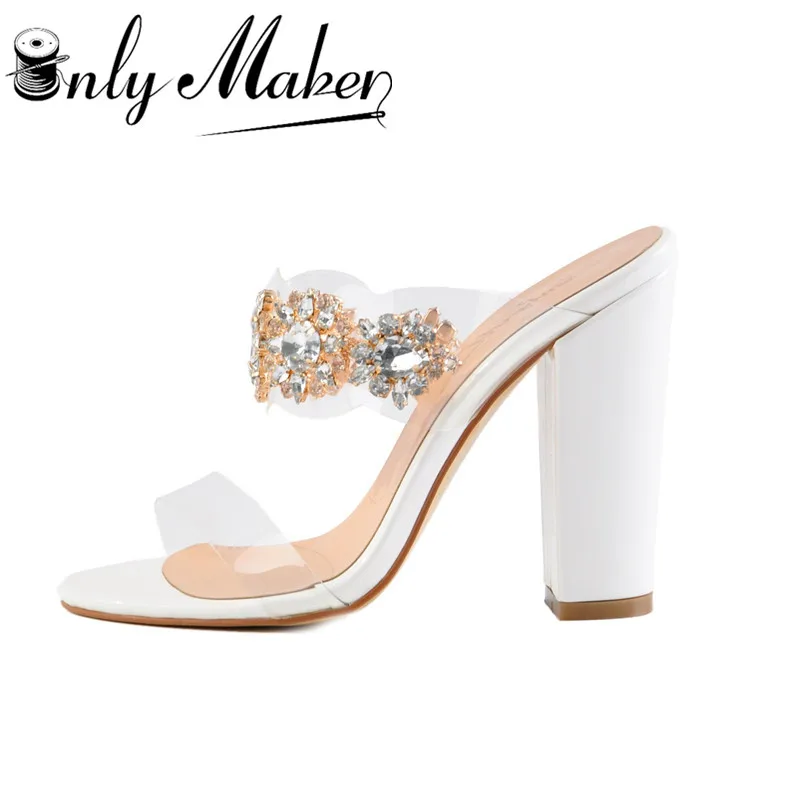 Onlymaker Women Open Toe Chunky High Heel Slingback Sandals Slip On Casual Shoes