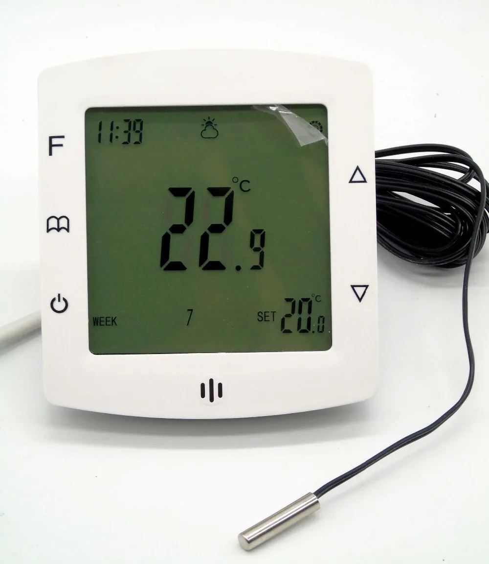 Buy Double sensor Weekly Programmable Floor Heating Thermostat with Touch