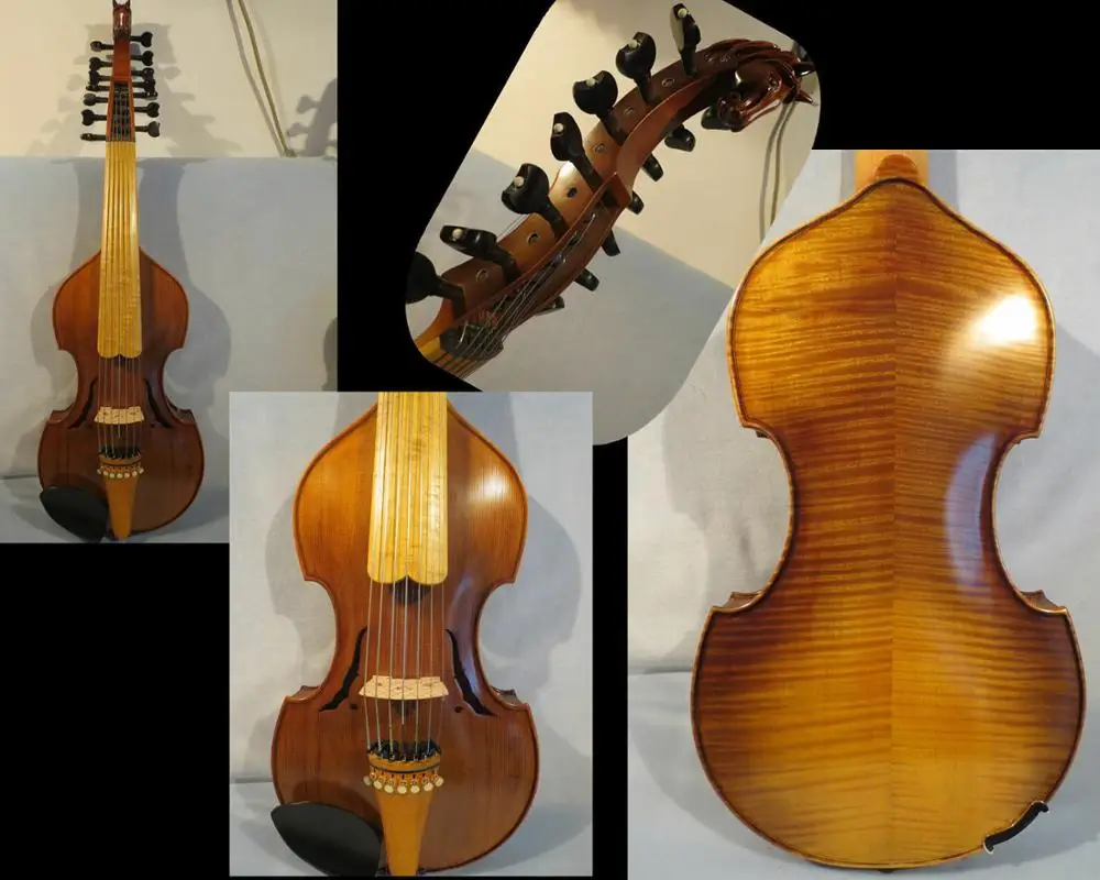 Baroque style song Master 7×7 strings 16" Viola d'Amore,powerful sound#12958