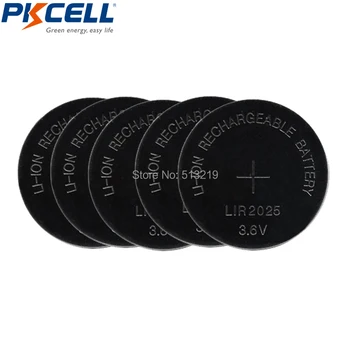 

5 x LIR2025 Rechargeable Battery 3.6V 30mAh for Car Key Li-ion Battery Button/Coin Cell Repleace CR2025