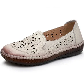 

2019 New Summer Women Shoes Fashion Sandals Flat Shoes Casual Sandals Women Sneaker comfort Hollow Genuine Leather Shoes Sandals