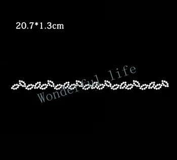 

Wonderful life free shipping rhinestones motif heat transfer iron on patch garment accessories many leaf in a line