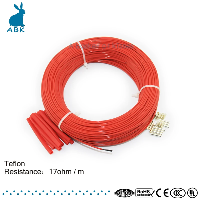 

F24K 100meters 17ohm Teflon PTFE Carbon fiber heating wire Heating cable High quality and low cost Infrared heating wire system