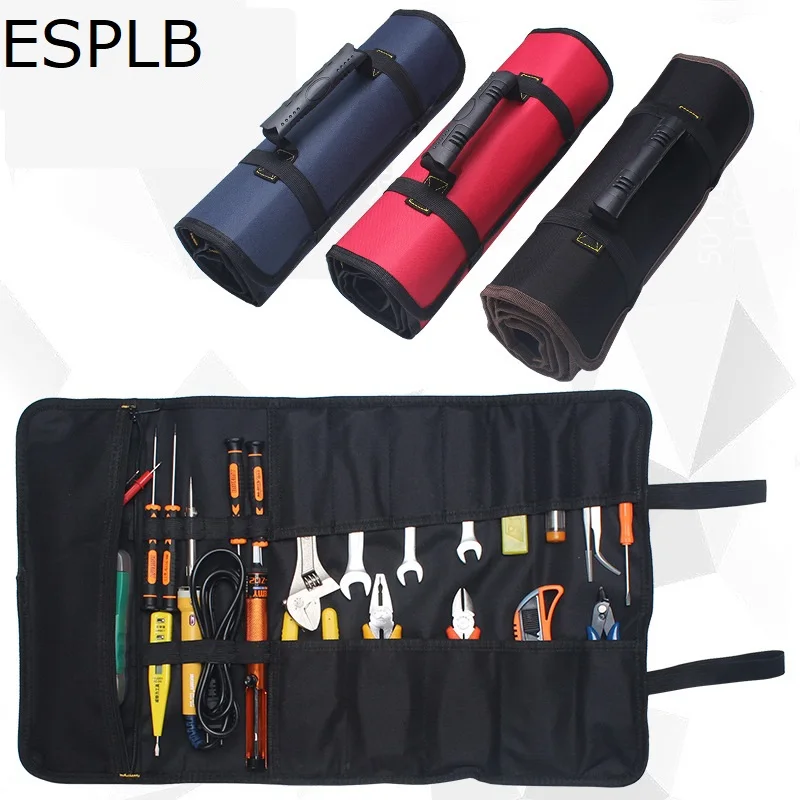 ESPLB Roll Tool Bag Large Wrench Roll Up Portable Pouch Bag 22 Pockets Kit for Electricians Mechanics