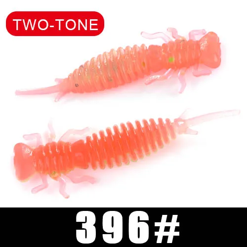 Larva Soft Lures 50mm 76mm 89mm Artificial Lures Fishing Worm Silicone Bass Pike Minnow Swimbait Jigging Plastic Baits - Color: 025