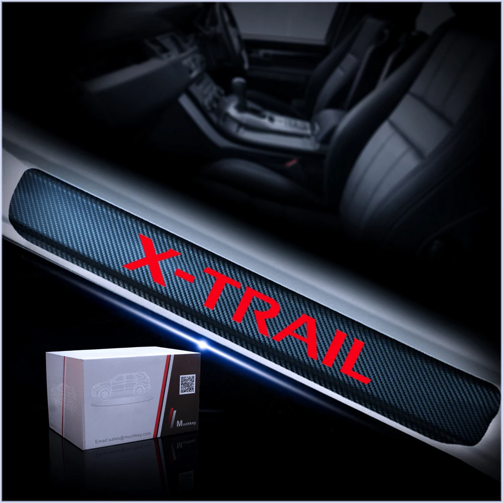 Najtaniej Uszczelka do drzwi samochodu płyta chroniąca przed zarysowaniem dla Nissan X TRAIL X TRAIL 2008 2018 listwa progowa 4 sztuk naklejki z włókna węglowego akcesoria samochodowe