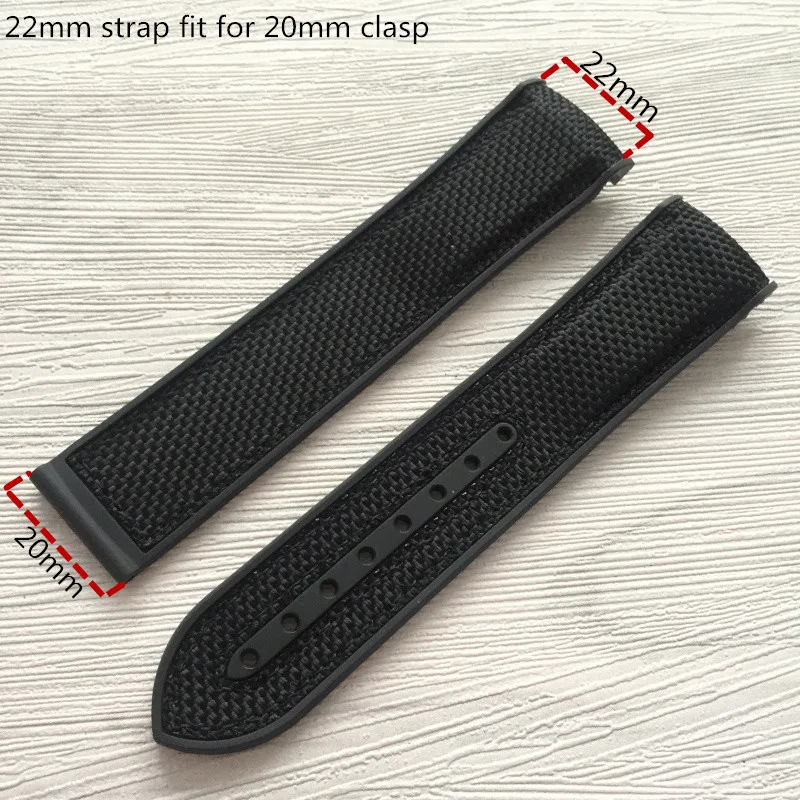 Ремешок для часов MERJUST 20 22 мм резиновый силикон с нейлоновой сменной лентой OMEGA