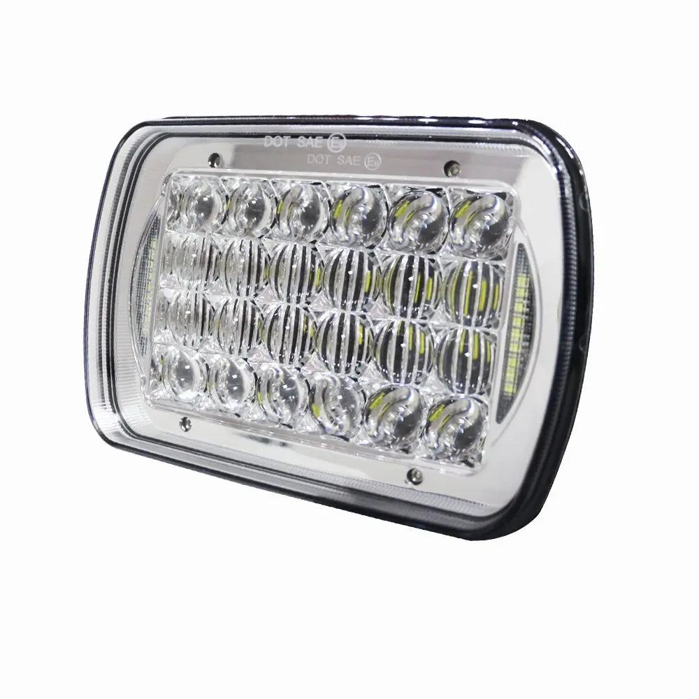 5x7 inch Chrome Projector LED Headlights with DRL for Jeep Wrangler YJ Cherokee XJ H6054 H5054 H6054LL 69822 6052 6053 c