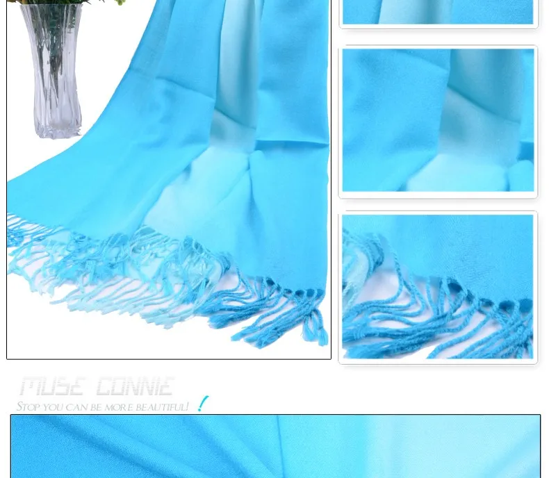 RUNMEIFA Женский акриловый шерстяной шарф цвета градиент Sjaal модный бренд хиджаб кисточкой шаль шарфы мягкая ткань