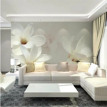 Beibehang Custom Wallpaper Magnolia Flower Background Mural High Quality 3D Living Room Bedroom TV Background walls 3d wallpaper beibehang korean pastoral style papier peint wallpaper wedding bedroom living room tv background walls small floral 3d wallpaper