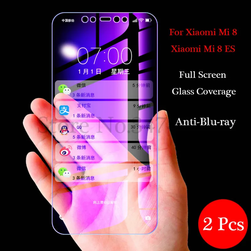2 قطعة/الوحدة 9 H الزجاج المقسى ل شياو mi mi 8 mi 8 لايت SE واقي للشاشة كامل غطاء الزجاج ل شياو mi mi 8 8SE طبقة رقيقة واقية