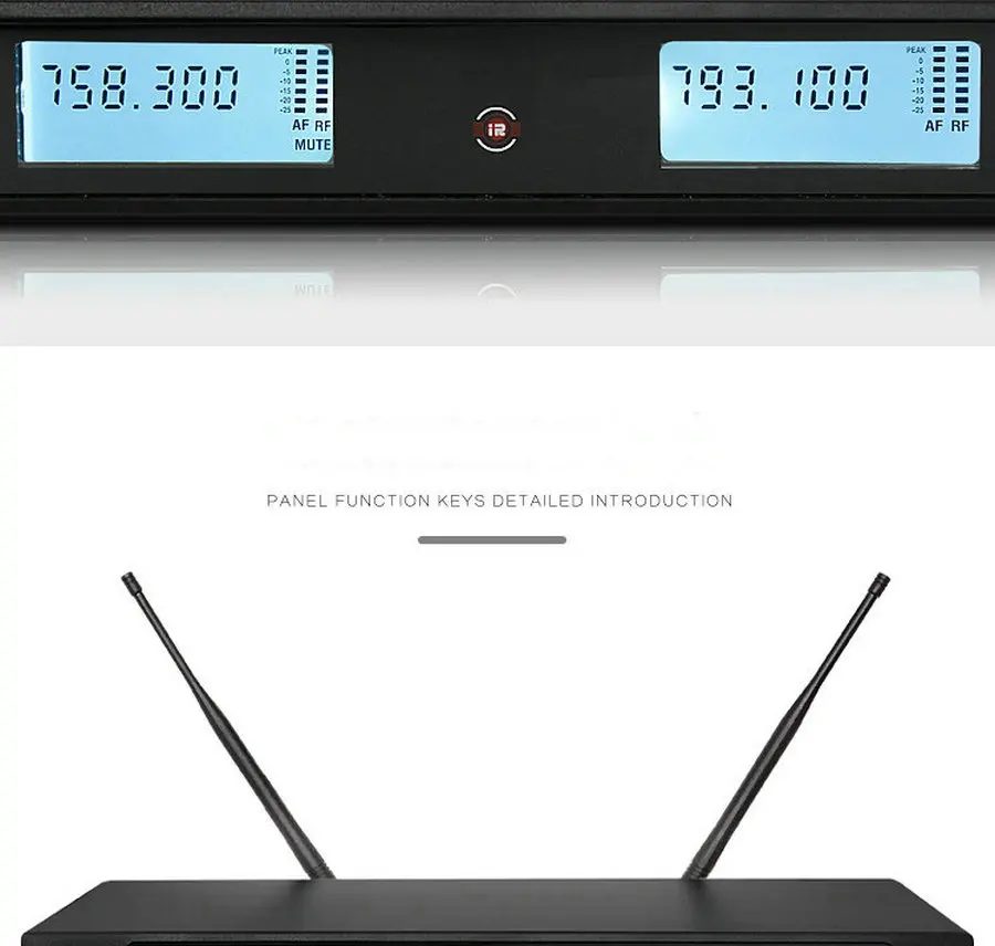 Профессиональный UHF беспроводной микрофон караоке система с двойным портативным передатчиком микрофон