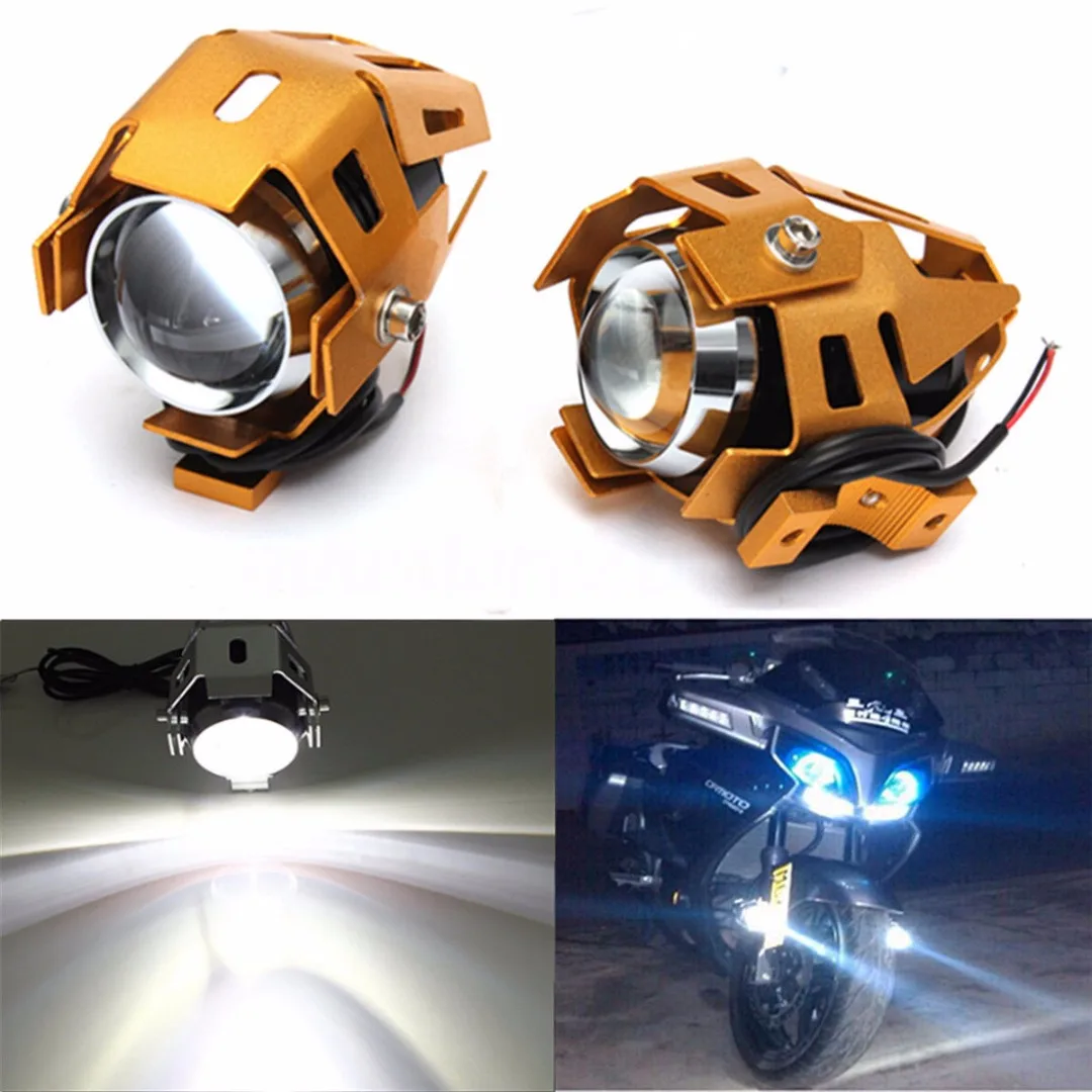2pcs/set U5 Motorcycle Bike LED Headlight Fog Driving Spot Light Lamp White
