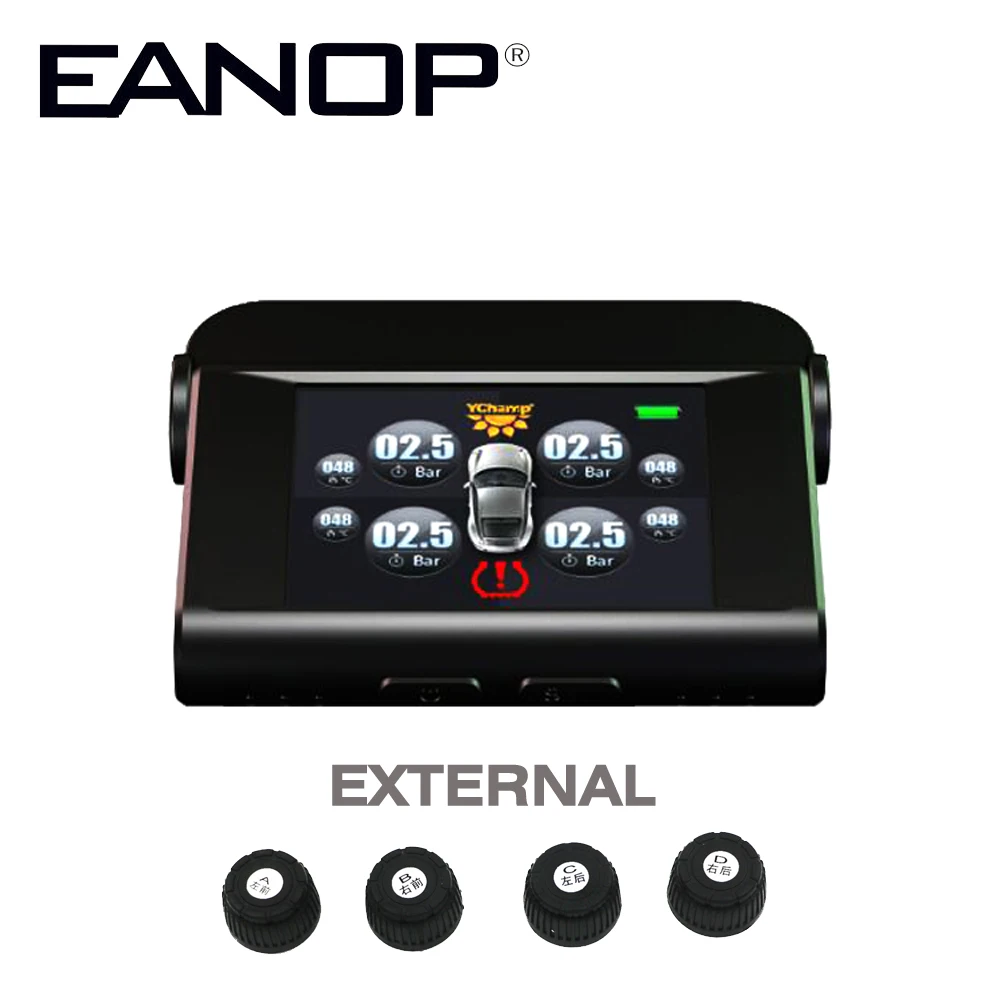 EANOP Car Electronics Solar TPMS With 4 Sensors PSIBAR Tire Pressure Monitor Real time Temperature Monitoring Alarm System EANOP Car Electronics Solar TPMS With 4 Sensors PSIBAR Tire Pressure Monitor Real time Temperature Monitoring Alarm System