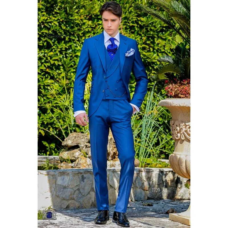 Nieuwste Jas Broek Ontwerpen Royal Italiaanse Mannen Pak Classic Gentle Smoking Prom Blazer Custom 3 Stuk Jas (jas + broek + vest) Nieuwste Jas Broek Ontwerpen Royal Italiaanse Mannen Pak Classic Gentle Smoking Prom Blazer Custom 3 Stuk Jas (jas + broek + vest)