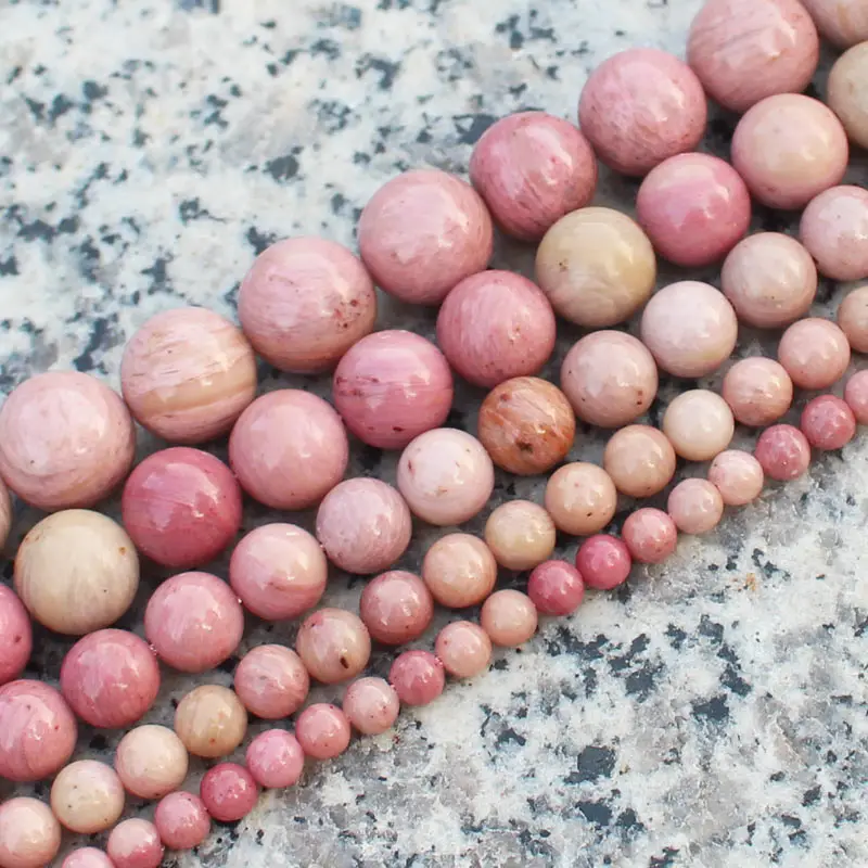 

Wholesale Natural Pink Rhodonite 4,6,8,10,12mm Round Loose Beads 15"/38cm,For DIY Jewelry Making !Mixed wholesale for all items!