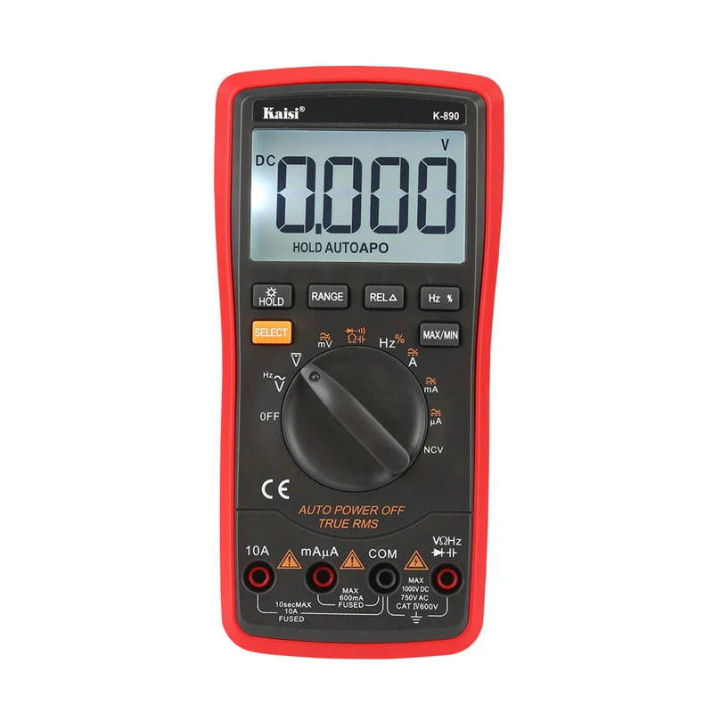 

K-890 Professional Auto Range Multimeter LCD Display for Phone Repair AC DC Ammeter Voltmeter