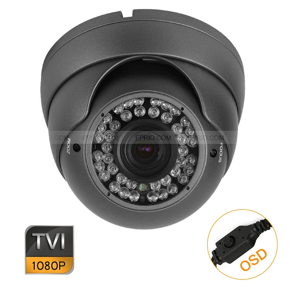 16PCS HD TVI 1080P 1/2.8 Metal Dome Camera 2MP Varifocal 2.8-12mm Lens OSD Menu