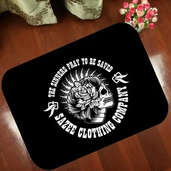 

Mats Anti Slip Floor Mat skull animation Punk Human skeleton Carpet Printed Pattern Carpet Rug for Bathroom Door Living Room