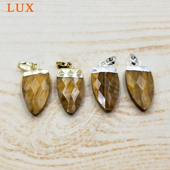 

Fashion mini jewelry tiny tiger eye bullet pendant brown color pendant with gold or silvers metal plated