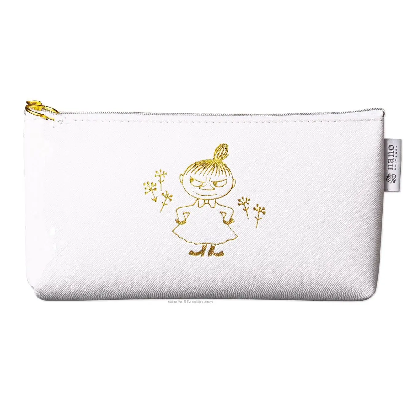 

Moomin Easy Clean PU Leather Multi-functional Storage Make Up Bag Zip Lock Stationery Bag Free Shipping Little My Cute Purse