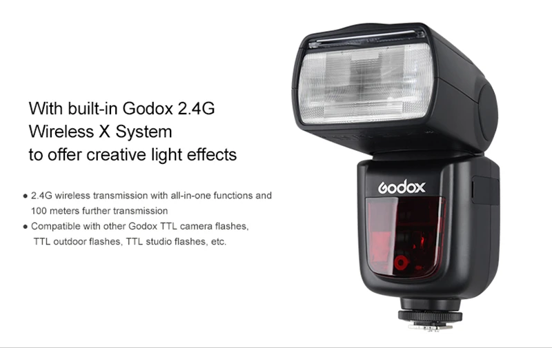 Godox V860II-F X1T-F 2,4G HSS ttl 1/8000s GN60 Вспышка Speedlite для камеры с подсветкой Fuji Fujifilm X-Pro2 X-T20 X-T10 X-T2 X-T1 X-E2 X-E1 X-A3