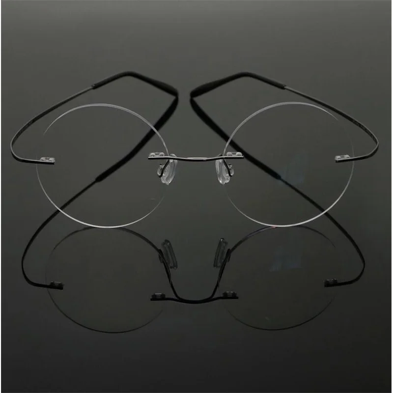 

Steve Jobs Star Style Ultra-light Memory Titanium Rimless Round Myopia Eyeglasses Optical Glasses Frame Men Women Eyewear A1