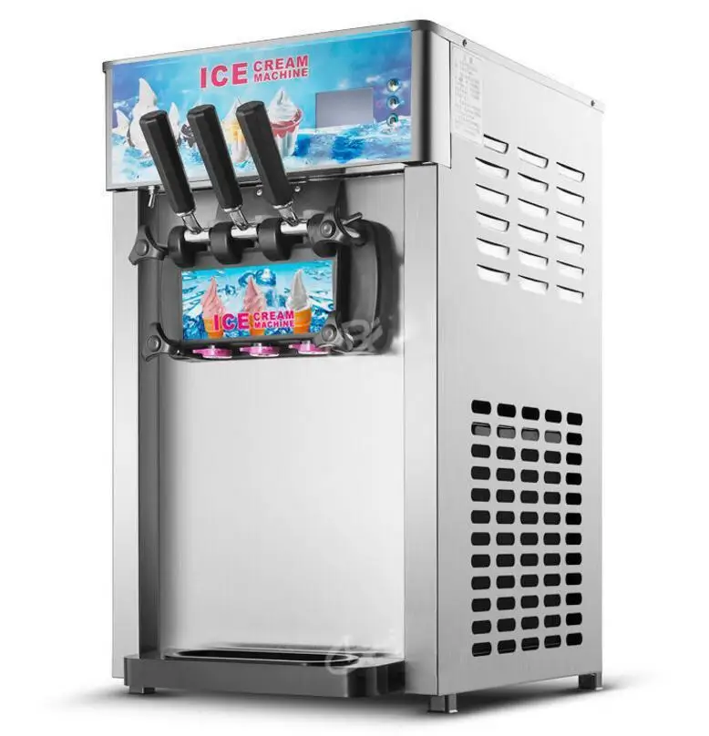 Top 3 Flavor Commercial Frozen Ice Cream Cones Machine Soft Ice Cream Machine 220V