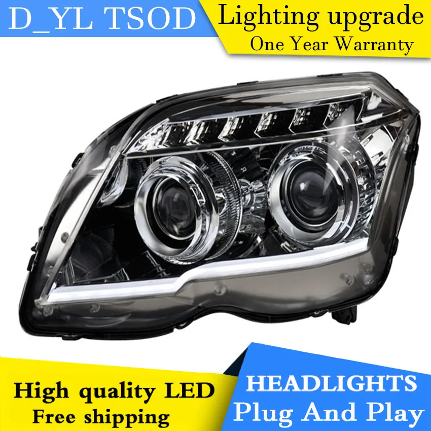 D_YL автомобильный Стайлинг для Benz GLK 300 фары 2011 светодиодный ные DRL линзы двойной