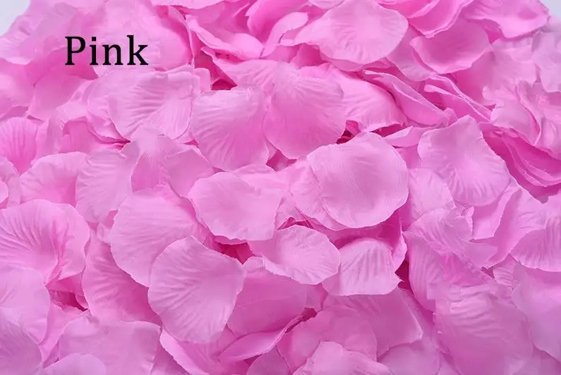 1000 шт Искусственные лепестки роз для девочек в цветочек бросить Шелковый лепесток искусственные лепестки для свадебные конфетти вечерние украшения событие JK111 - Цвет: pink