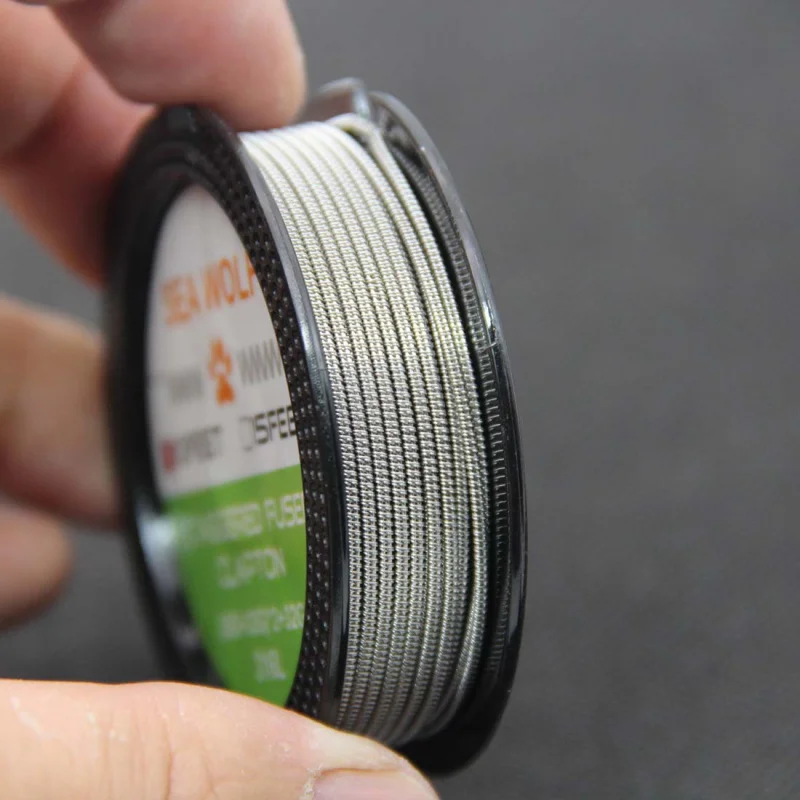 Перестраиваемый Сплавленный провод Clapton SEA WOLF 10 футов SS316L (26GA + 32GA)x2 32GA SS для RDA RBA