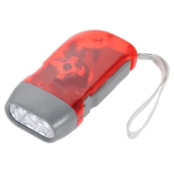 

FDDT- RED 3 LED Hand Press No Battery Wind up Crank Camping Outdoor Flashlight Light Torch