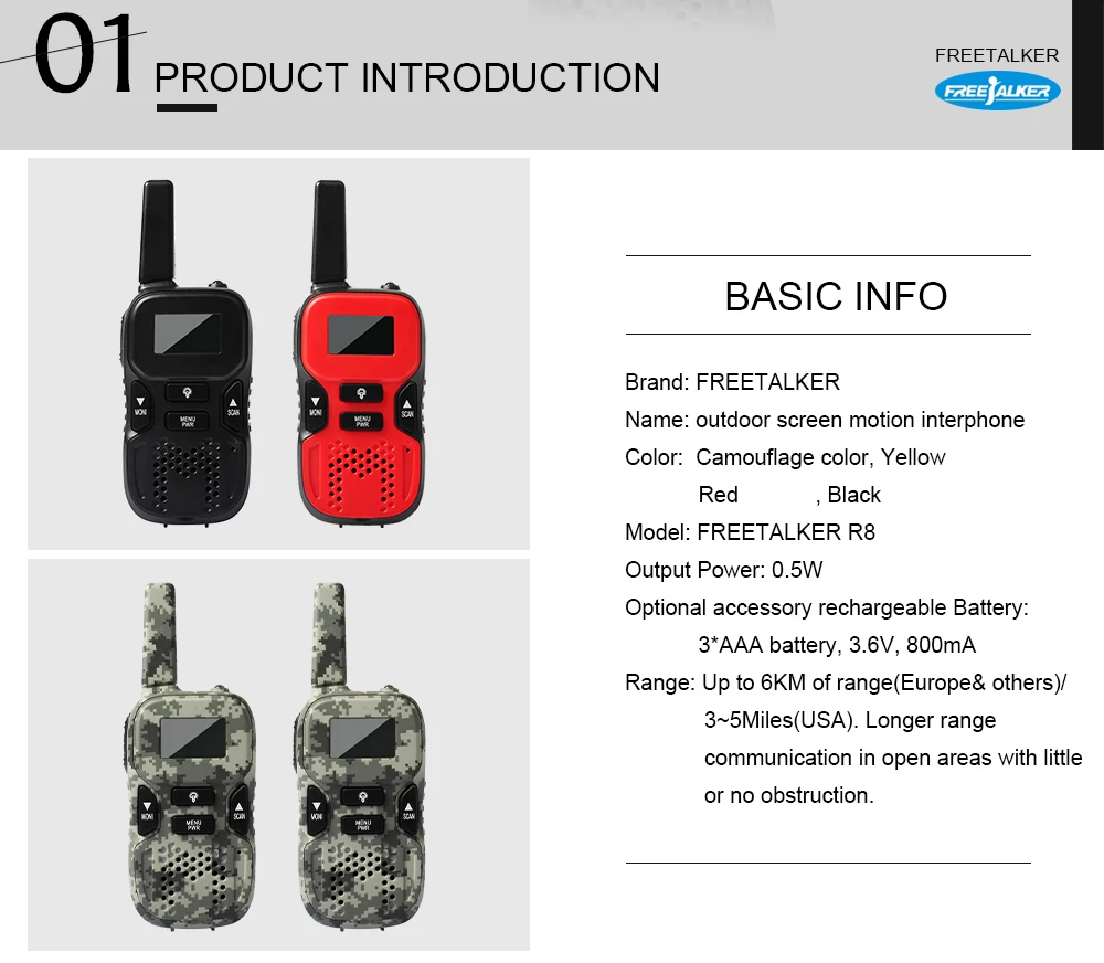 Rádio em Dois Mini Handheld Walkie Talkie Rádio Crianças 0.5w Pmr Frs Freqüência Uhf Portátil Sentidos hf Transceptor 2pcs r8 4 Rádio em Dois Sentidos Talkie hf Transceptor