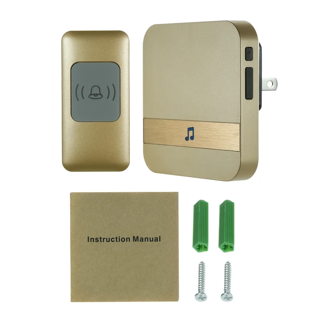 Wireless Smart Ding-dong Doorbell with 1*Indoor Unit 1*Outdoor Unit 52 Ring Tone Options  for Home/Office/Warehouse/Hotel