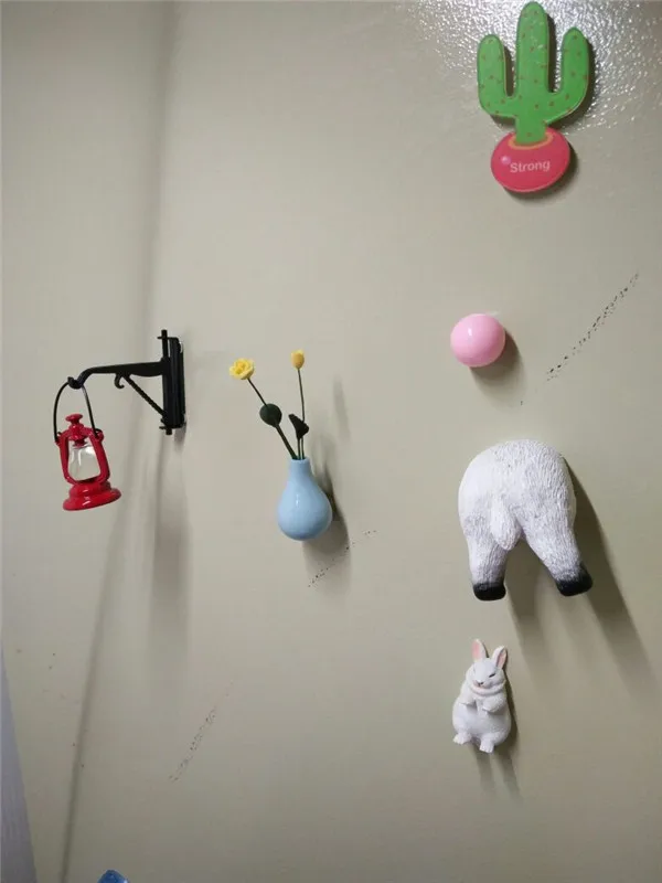 Cute Lazy Sitting Pets Animals Tiger Rabbit Dog Cat Lifelike pvc toys fridge magnets - Buyer's Show 1