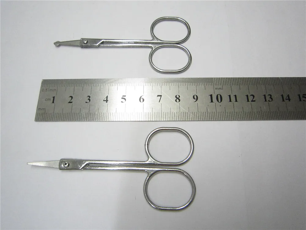 

Baby Safe Infant Beauty Mini Small Bend blade Eyebrow Eyelash scissor Trimmer Makeup Cosmetic Tool shear trim manicure