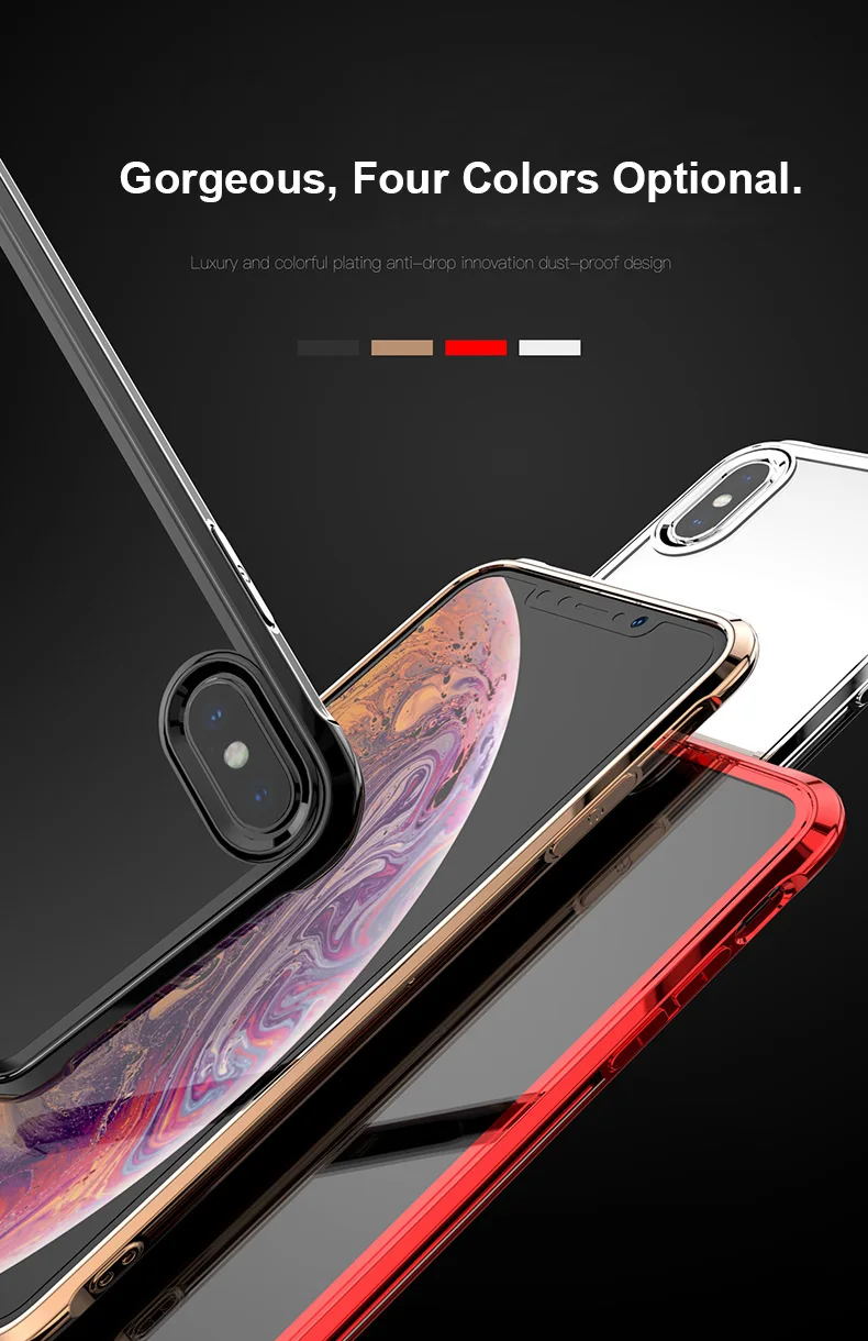 Shockproof Clear TPU Case For iPhone 11 Pro Max 11 Pro 11 Luxury Plated Airbag Anti-Knock Case For iPhone XS Max XR XS 7 8 Plus