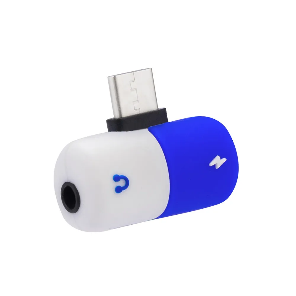 Быстрая зарядка type c для наушников 3,5 мм аудио кабель капсула Pill форма зарядное устройство адаптер сплиттер для samsung Xiaomi 6 Note3# BL5
