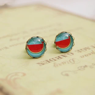 

12pairs/lot Unique Watermelon Whale Stud Earrings for Girls Women Cute Small Earrings 10mm rd042