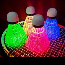 Coloré LED Badminton volant balle plume lueur dans la nuit divertissement en plein air Sport accessoires(China)