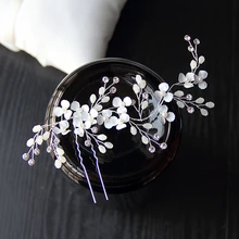 Великолепный ручной женский серебряный заколки невидимки для волос с цветочным принтом женский головной убор ручной работы, украшения для волос со стразами для свадьбы