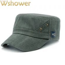 Темно-зеленый светильник зеленый оранжевый темно-синий коричневый красный кнопка простая, в стиле милитари Шапки Повседневное Винтаж хлопок Для мужчин на плоской подошве в армейском стиле; женские Кепки Мужской козырек