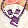 ZOSHI Fashion Jewelry Set Multilayer Leather Chain Square Pendant Necklaces Drop Earrings Jewelry Sets Women Wholesale Price ► Photo 2/6