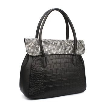 

Banlear Large Tote Bag Genuine Leather for Business Women Crocodile Embossed Laptop Bag Elegant Portfolio Ladies Handbags