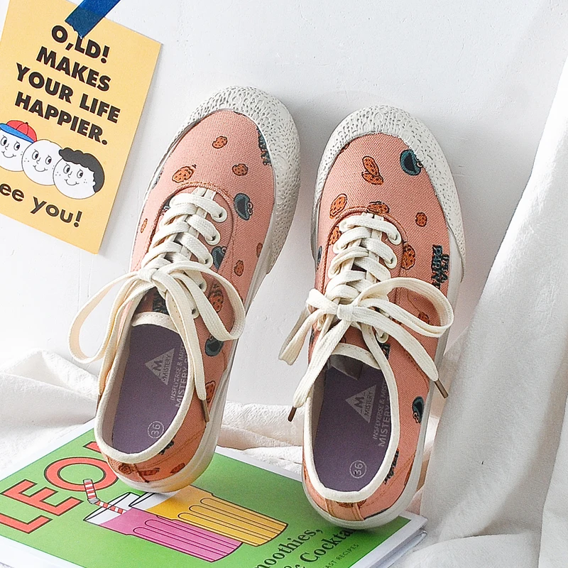 

Canvas Women Shoes 2019 Spring New Harajuku Style Platform Ladies Casual Sneakers Students Outdoor Breathable Footwear