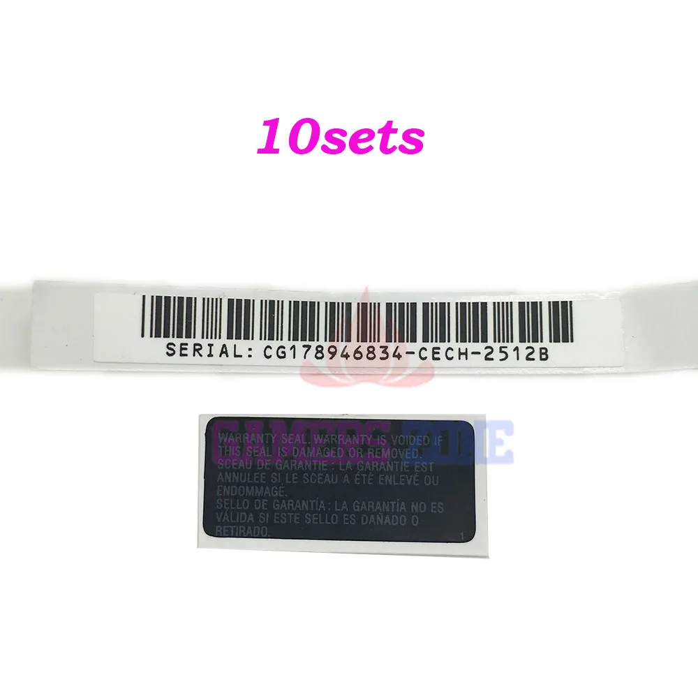 

10sets For Playstation 3 Console Slim CECH-2512B Housing Shell Warranty Seal & Serial No Sticker Label Seals For PS 3