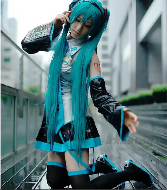 Anime Vocaloid Hatsune Miku Cosplay Costume Full Set With Shoes 