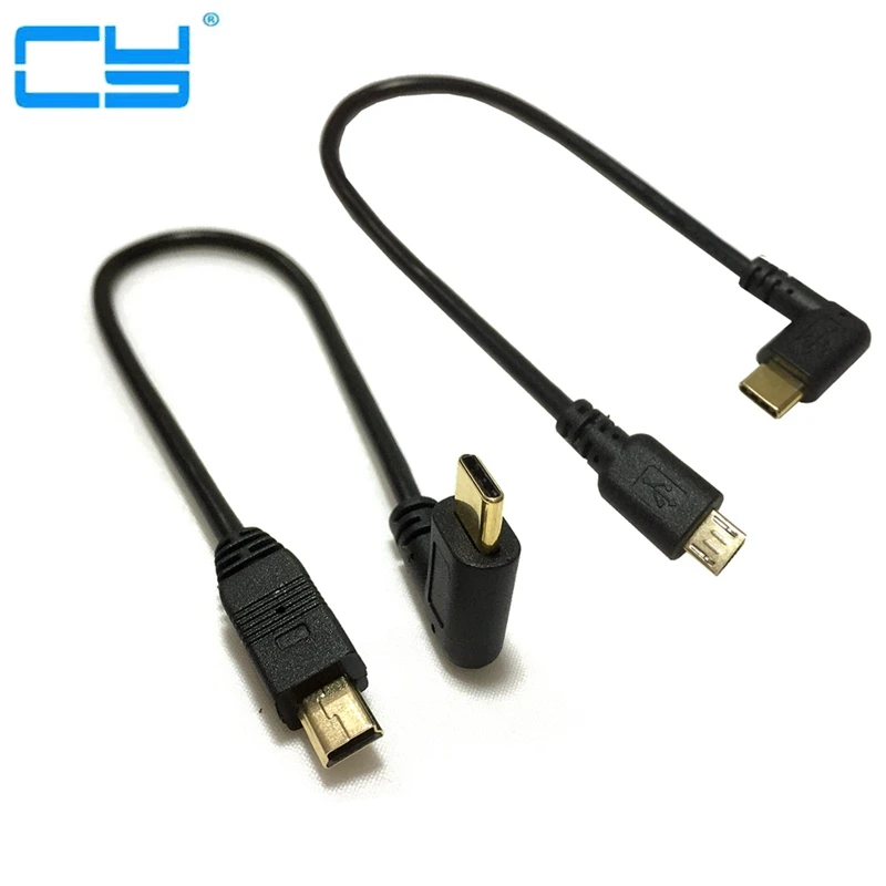 Кабель Micro Mini USB 5 контактов папа 3 1 Type C колено Мини 2 0 OTG адаптер для передачи