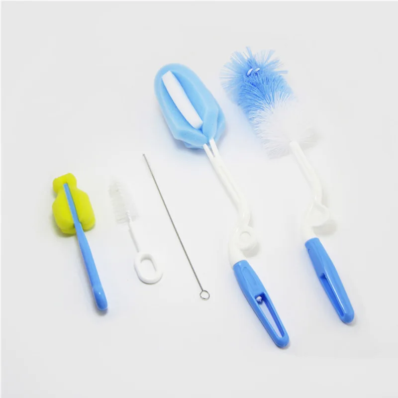 spesifikasi Hot Jual Sikat Botol 5 Pcs set Sponge Gelas Plastik Susu Cangkir Air Pembersih Botol Makan Boneka Puting Dot Kuas