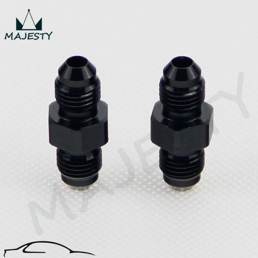 

2PCS UNIVERSAL AN6 to 6AN ALUMINIUM STRAIGHT MALE FLARE UNION FITTING ADAPTER Black